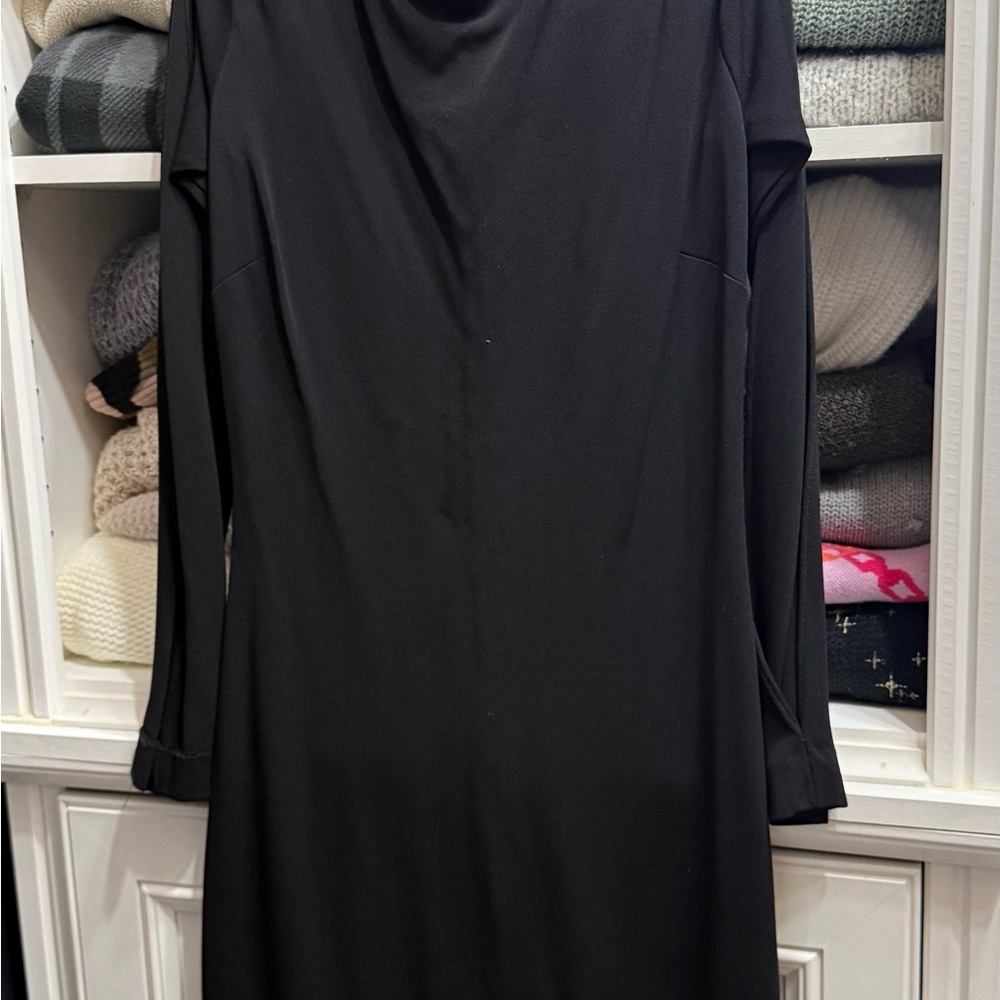 Moda International Elegant Black Long Sleeve Dress